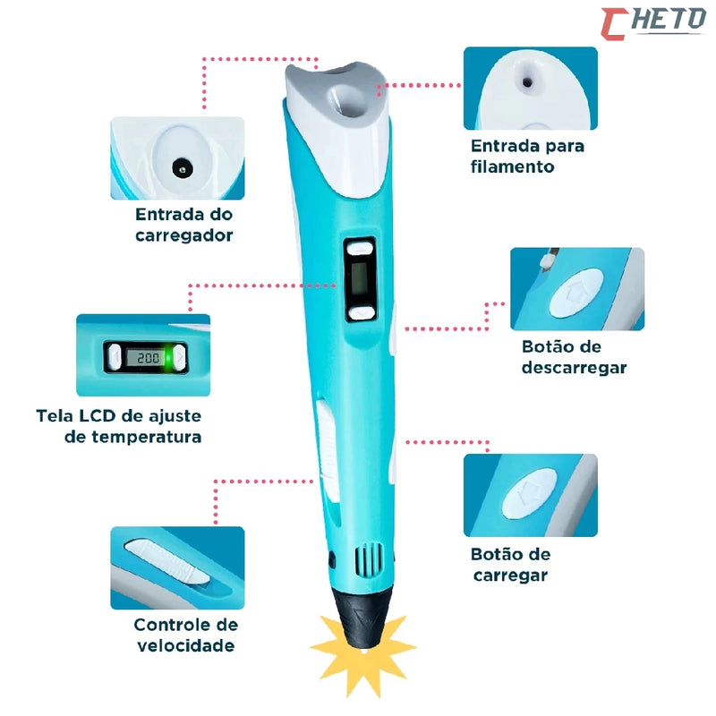 MagicPen 3D - Caneta 3D que da Forma a Imaginação