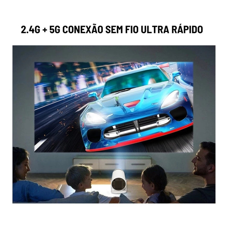 Mini Projetor CineBox - Transforme qualquer parede em uma tela de cinema!